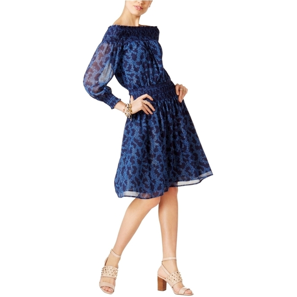 Michael Kors Dresses & Skirts - Michael Kors | off the shoulders knee-length dress |  Blue